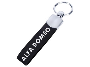 Брелок з гумовим ремінцем, чорний, ALFA ROMEO