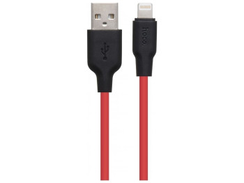 Кабель USB Hoco X21 Plus Silicone Lightning 0.25m Цвет Чёрно-Красный