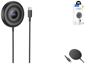 Беспроводное Зарядное Устройство Hoco CW61 Magnetic 15W LED Display Цвет Черный
