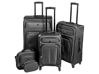 Валізи з сумками текстиль 20/24/28 12/15 (ціна за набір 5шт) колір Grey