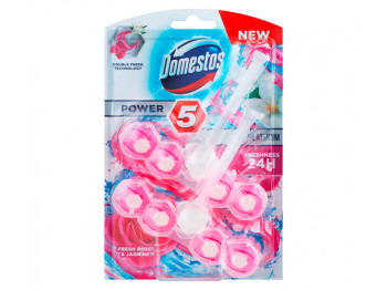 Блок для очистки унитаза Domestos Power 5+ двойной, Свежая роза и Жасмин 2х55г