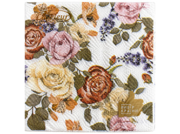 Серветки паперові двошарові La Fleur Дивні троянди, 33×33 см, 16 шт