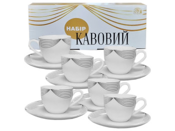 Сервиз кофейный Жардин 12 предметов (чашка 110мл, блюдце 13см)