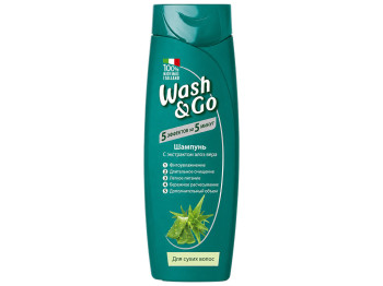 Шампунь Wash and Go з алое вера, для сухого волосся, 200 мл