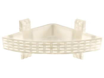 Полиця R plastic Ротанг, кутова, 1 ярус, біла, 12102