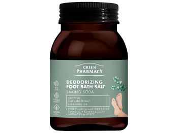 Сіль для ніг Green Pharmacy, що дезодорує, з камфорою, екстрактом кори дуба та евкаліпта, 400г