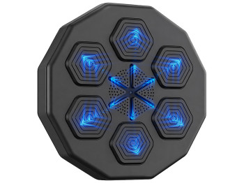 Тренажер боксерський музичний, настінний, ABS пластик, LED підсвічування, Bluetooth, 35см, чорний