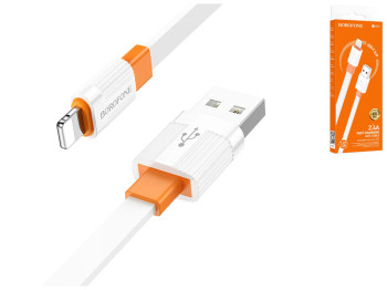 Кабель USB Borofone BX89 Union Lightning 2.4A, Біло-жовтогарячий