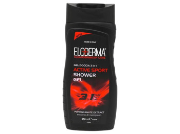 Гель для душа мужской Eloderma Active Sport 3в1, с экстрактом граната, 250мл