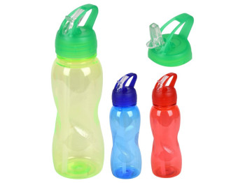 Спортивная бутылка-поилка пластик/силикон 600мл