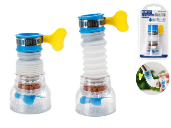 Насадка для крана Emipro гнучка, 7,5–10×2,5 см, біло-блакитна