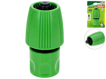Конектор для шланга Emipro швидкознімний зі стопом зелений, 1/2"-3/4"