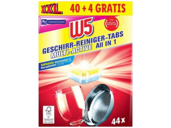 Таблетки для посудомоечной машины W5 Multi-Active All in 1, 44 шт