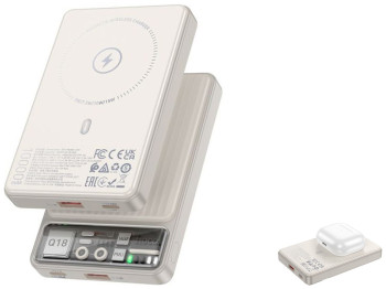 Power Bank Hoco Q18 Tourer 22.5W with magnetic 10000mAh Цвет Молочно белый