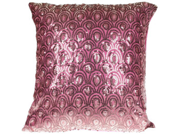 Наперник для подушки декоративный с пайетками, 50см, цвет - розовый