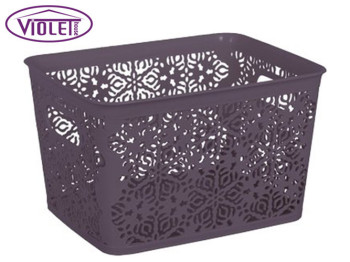 Корзина VIOLET HOUSE №2 Ажур PLUM для белья пластиковая 25х19х15см 7л 88718