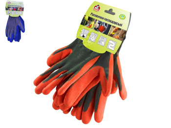 Перчатки хозяйственные ТМ Помічниця 1 пара размер M расцветки ассорти