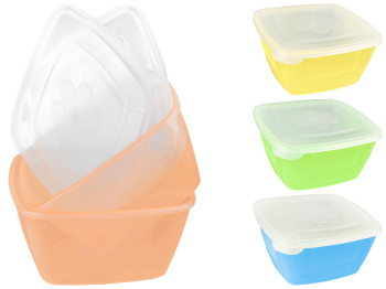 Набор контейнеров с крышкой Ромашка цвета ассорти 400мл (цена за набор 2шт) ОлексПласт 70245