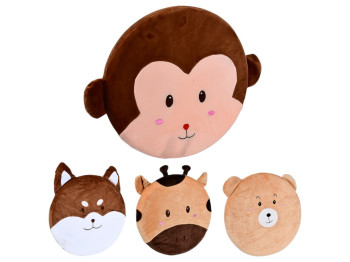 Подушка декоративная Animals, круглая, полиэстер, 40×40см, цвет мультиколор