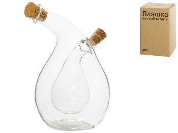 Пляшка для олії та оцту з пробкою 2в1 12х9,2х14см (400мл, 80мл)