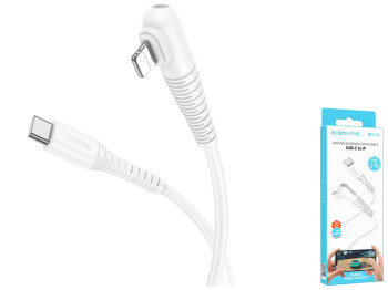 Кабель USB Borofone BX105 Corriente PD27W Type-C to Lightning Колір Бiлий