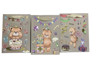 Пакет подарунковий паперовий Bear M, 26x32x10см