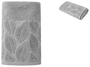Полотенце банное Soho, 30x50см, хлопок 100%, Leaves Gray 8690069271477