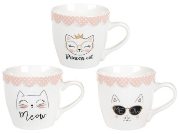 Чашка Мяу Микс, 350мл, 3 дизайна
