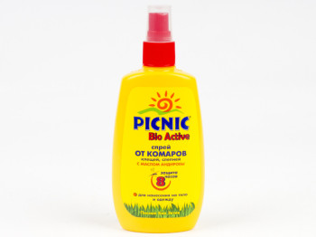 Средство от вредителей "Picnic bio active" спрей от комаров и клещей до 8 часов 120мл