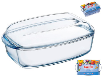 Стеклянная кастрюля прямоугольная Pyrex Essentials 4,5л, 3138786967785