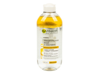 Міцелярна вода Garnier Skin Naturals двухфазная, з маслами, для очищ. шкіри обличчя, очей, губ 400мл