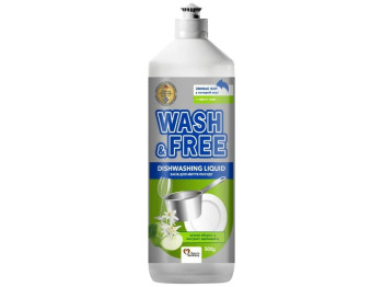 Средство для мытья посуды Wash&Free, аромат зелёное яблоко и экстракт эдельвейса, 500г