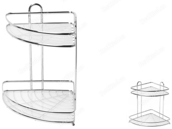 Полка 2-ярусная угловая Besser хромированная 25,5х25,5х33см