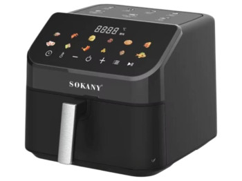 Аэрофритюрница Sokany, 2000Вт, сенсорное управление, 12 программ, 9,5л, цвет черный