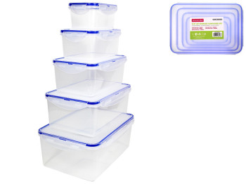 Набор контейнеров для хранения Kamille, пластиковые (цена за набор 5шт)