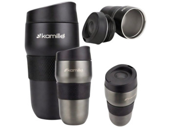 Термокухоль Kamille, герметичний, автоматичний стопор, TPR вставка, нержавіюча сталь, 320мл