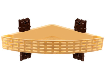 Полиця R plastic Ротанг, кутова, 1 ярус, бежева, 12101