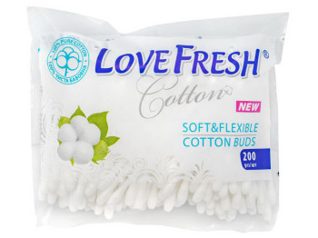 Ватні палички (пластик) Love Fresh 200шт (в пакеті)