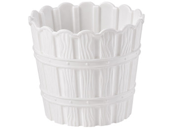 Горшок для цветов Violet House Bamboo White, с внутренним сливом, белый, 7 л