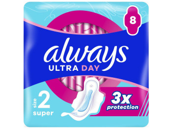 Прокладки гигиенические Always Ultra Super Plus, с ароматом, 5 капель, размер 2, 8шт