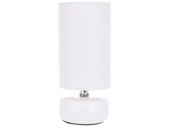 Настільна лампа біла з молочним тканинним абажуром Bella D10*22.5см 242-201