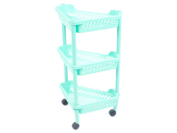 Полка угловая напольная трехярусная (цвет бирюзовый) Консенсус