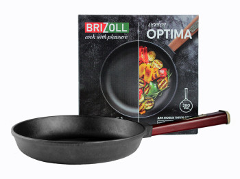 Сковорода чугунная Brizoll "Optima-Bordo" съемная ручка D28см 58мм O2840-P2