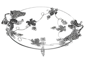 Блюдо кругле декор Виноград 34х30х8см