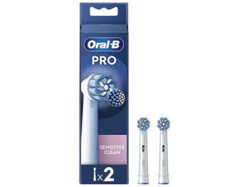 Насадки для електричної зубної щітки Oral-B Pro Sensitive Clean, пластик, нейлон, колір білий, 2шт