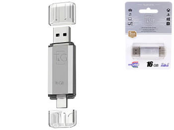 USB флеш-накопичувач T&G 16gb USB/Type C 009, колір срібло