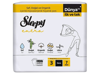 Прокладки гигиенические Sleepy Extra Night, 7капель, 7шт