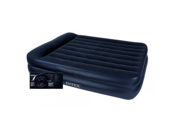 Надувне ліжко Intex 64122, вбудований електронасос, Dura-Beam Standart, ПВХ, 191×99×42см, чорний
