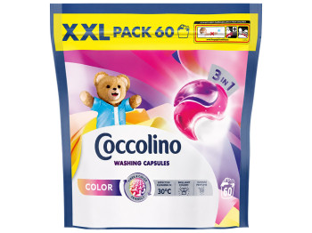 Гелевые капсулы для стирки цветного белья Coccolino Care Color 3 в 1, 60 шт