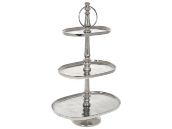 Подставка трехъярусная овальная, 51см, цвет – серебро